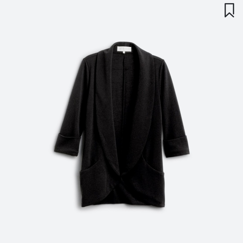Black Melanie knit tunic blazer